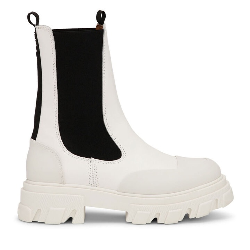 WHITE CLEATED MID CHELSEA BOOTS - 39
